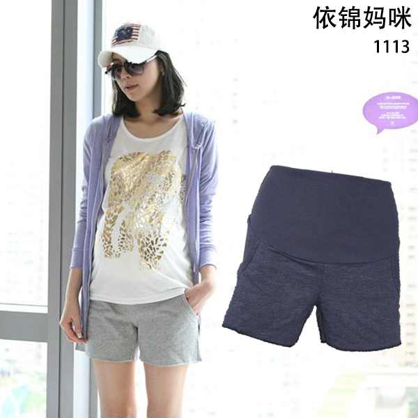 Maternity summer maternity pants fashion 100% cotton maternity shorts knee-length pants 1113