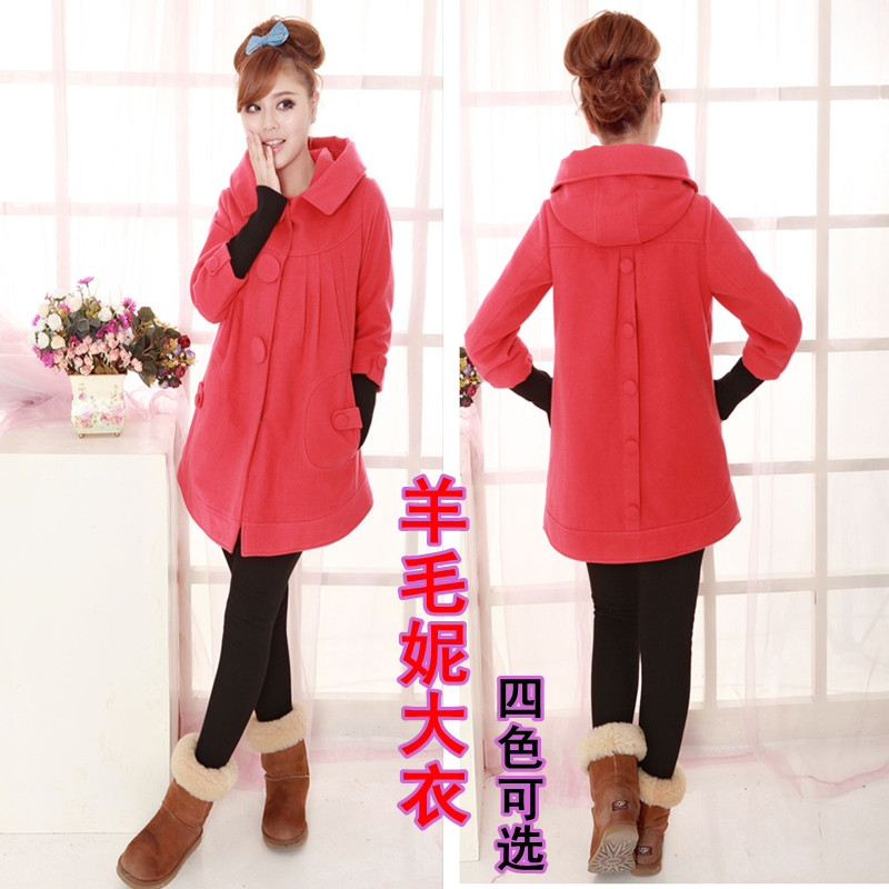 Maternity trench autumn and winter thickening maternity overcoat hooded maternity clothing top fashion outerwear --180