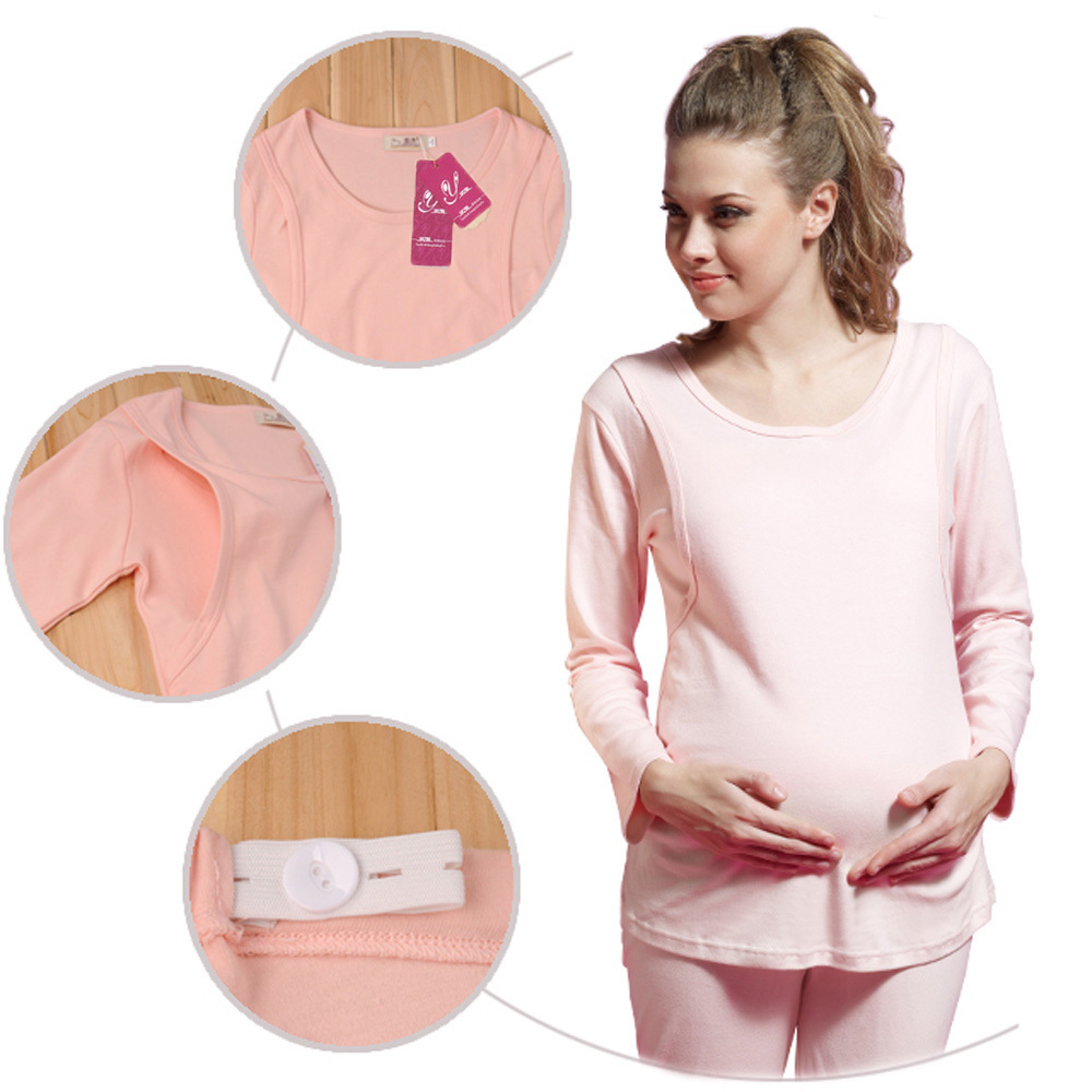 Maternity underwear set, cotton nursing/feeding top, pregnant women tops and pants,2pcs/set,free shipping