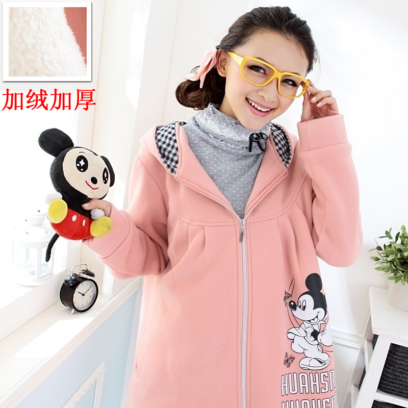 Maternity wadded jacket winter fur collar thickening medium-long cotton-padded jacket cotton-padded jacket plus size maternity