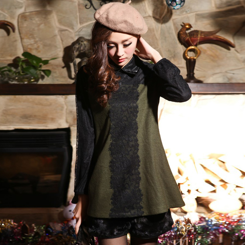 Maternity winter outerwear maternity basic shirt long-sleeve lace top maternity winter fashion autumn and winter pregnant