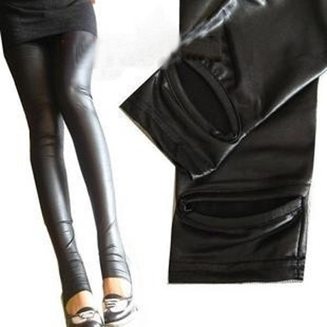 Matt faux leather pants step pedal pants leather pants faux leather legging women's ankle length trousers w47