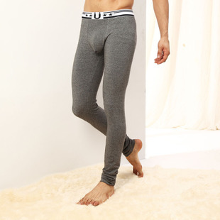 MDD 2012 male warm pants 100% cotton comfortable soft thin grey male long johns cotton wool pants