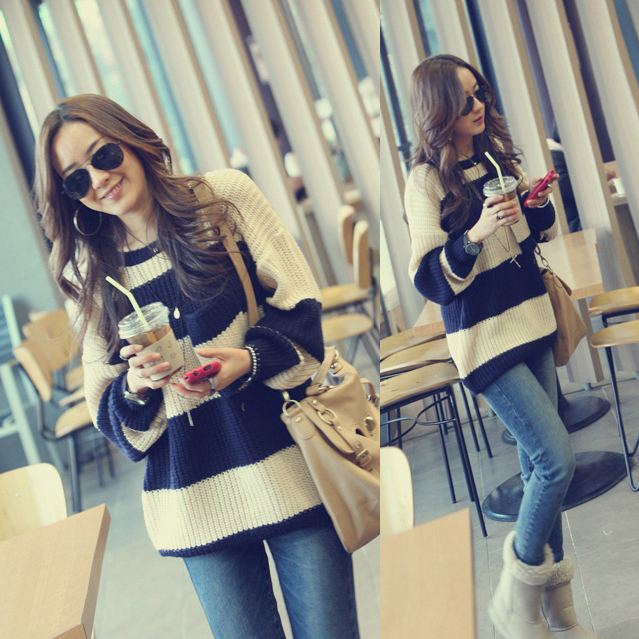 Medium-long pullover sweater 7136 free shipping