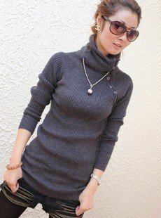 Medium style warm woolen sweater turtle neck base unlined upper garment upset sweater, free shipping