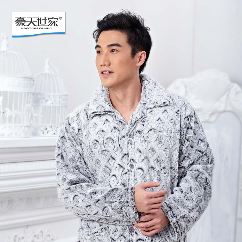 Men's lounge thickening autumn and winter male coral fleece lounge