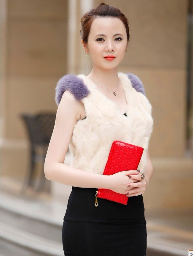 Meng Kaisi 2012 new rabbit fur vest autumn cultivation short vest fox Mao Xiangjian