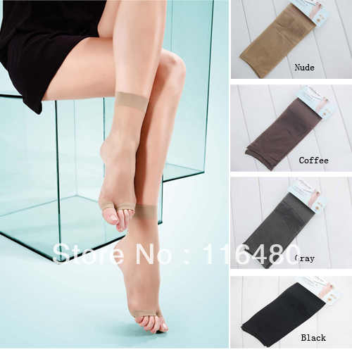 Mengna High Quality Fashion Black/ Nude/ Coffee/Gray Ultra-thin Open Toe Yarn Socks (10 pairs/ Lot)  828 Free Shipping