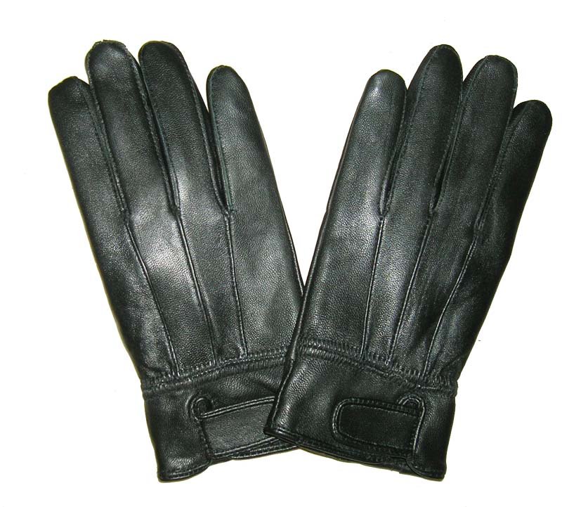 mens size genuine leather glove sheep skin glove black magic tap style