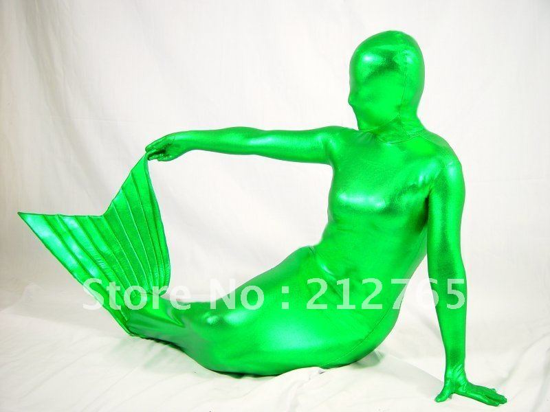 Mermaid  Zentai Shaper Green Glue Merlons All-inclusive Tights Z02T07