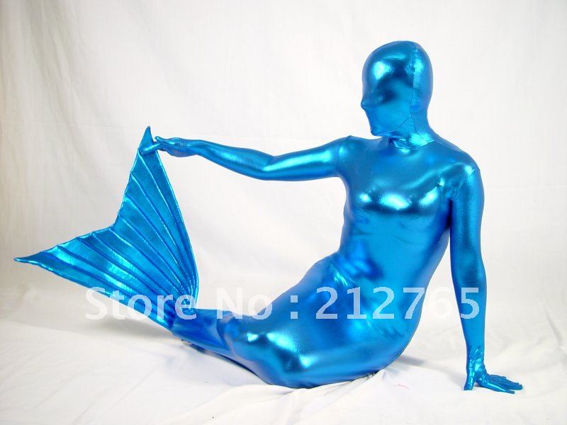 Mermaid Zentai Suits Blue Glue Merlons All-inclusive Tights Z02T02