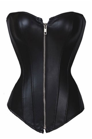 [Merry Chrismas] China Post Free Shipping Leather Corset Zipper-LB1166A