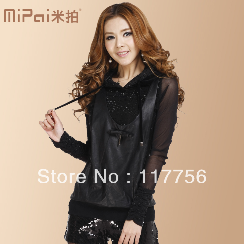 Meters 2013 spring fashion formal with a hood casual sweater top women's