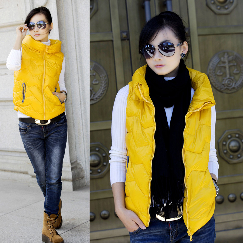 METERS BONWE 2012 women's down vest female fashion lovers cotton vest female stand collar