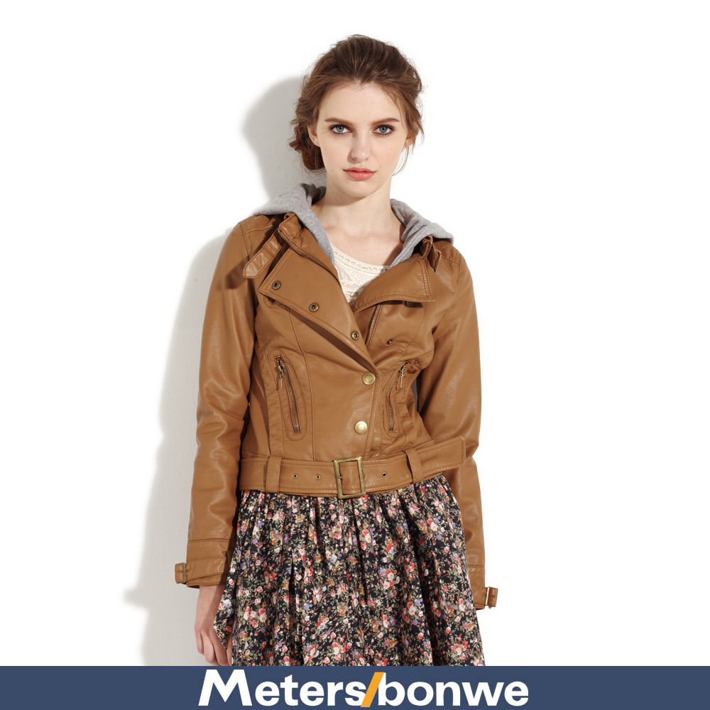 METERS BONWE female leather jacket 235786 399 e