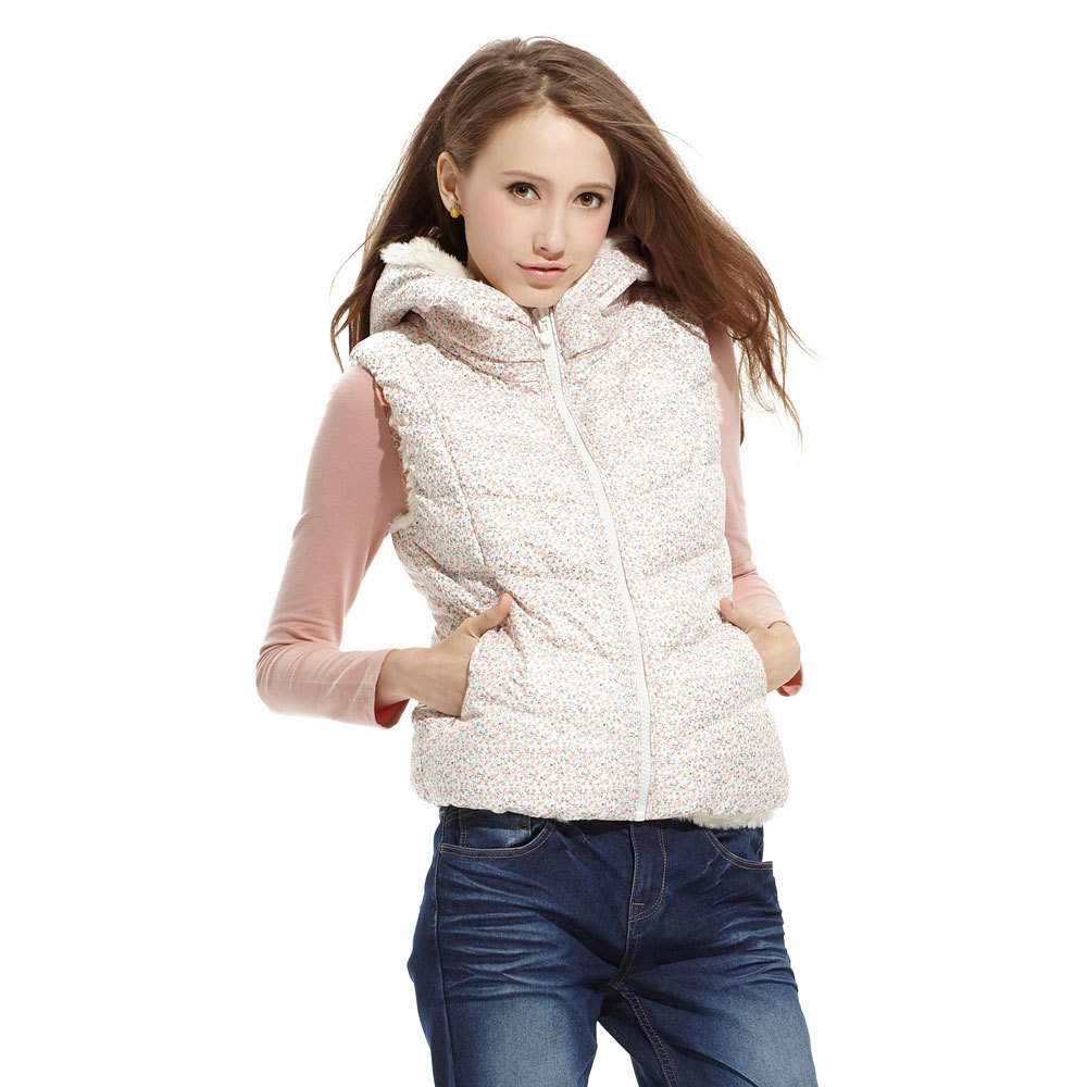 METERS BONWE female with a hood quilting down vest 238713 299 e