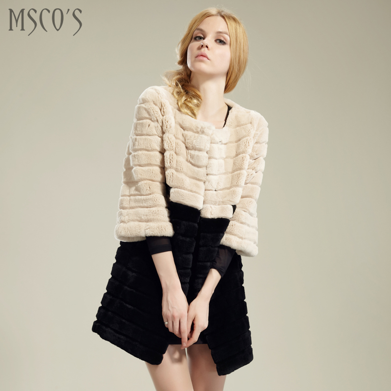 Meters wire fur coat 2012 female rex rabbit hair medium-long autumn and winter fur overcoat ma2216