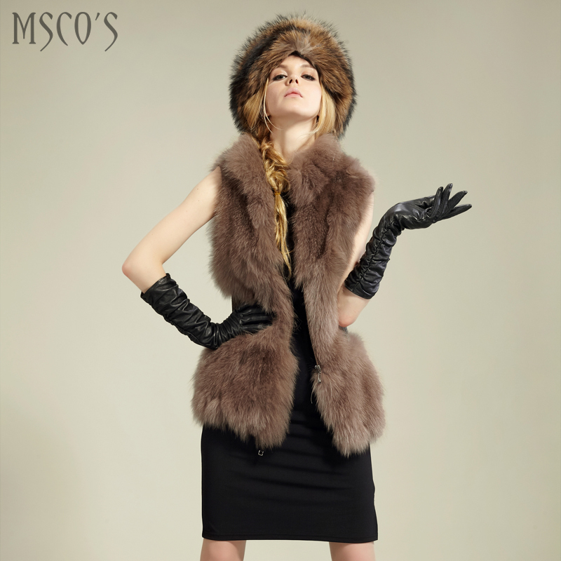 Meters wire fur coat vest 2012 female fox fur vest outerwear mb0910