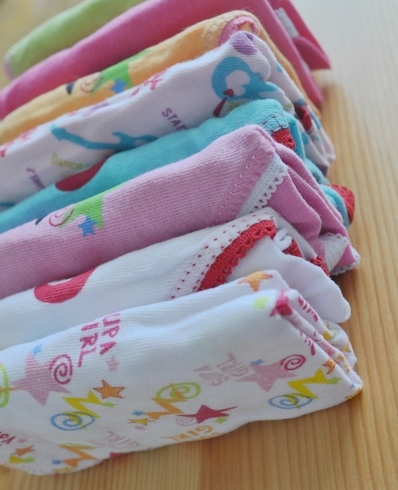 Mid waist 100% cotton jacquard female child panties 100% cotton child baby belts