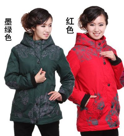 Middle-aged hooded padded increase fat mother dress hooded cotton jacket # 4402