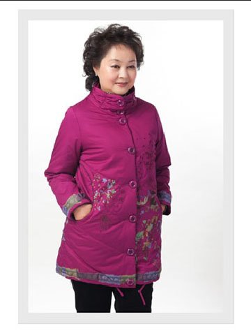 Middle-aged hooded padded increase fat mother dress hooded cotton jacket # 4404