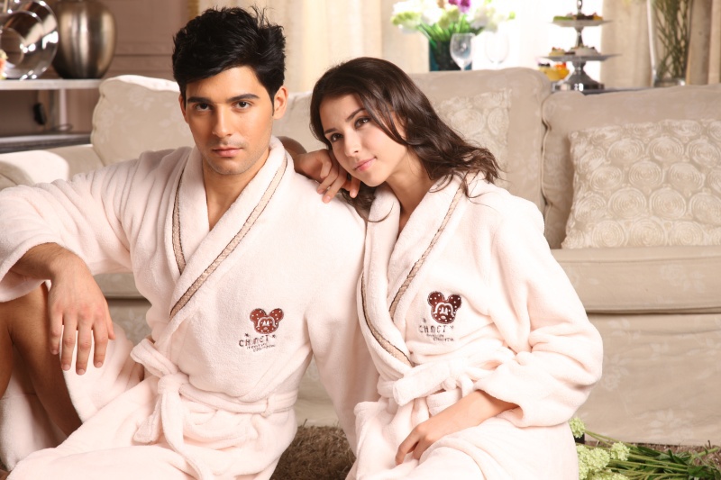 Midealtex Latest Men And Women's Coral Fleece Bathrobes Unisex spa Couple's Softness SleepWear Lounge Free Shipping BS1233