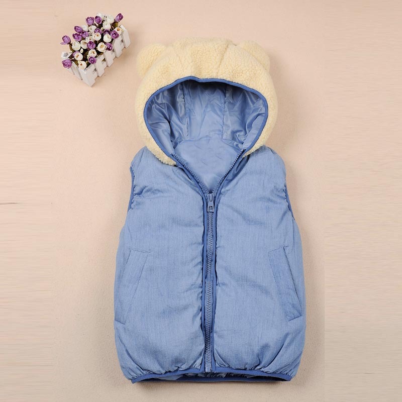 Milk autumn and winter cotton-padded bear with a hood thermal cotton vest female vest