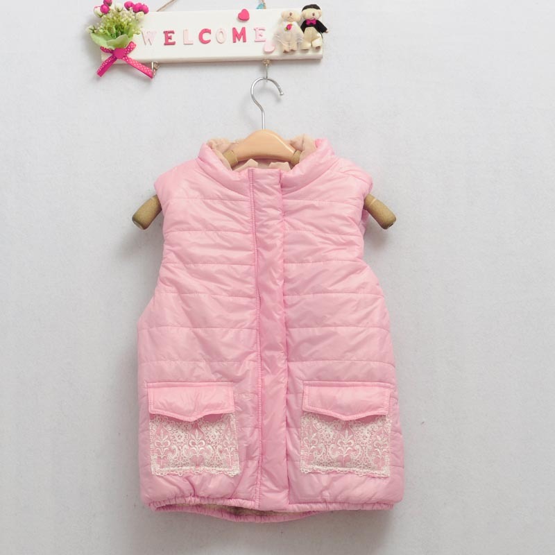 Milk fashion lace decoration berber fleece liner thickening cotton-padded autumn and winter vest