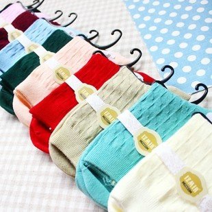 Min Order $10(mixed order)Cute candy color ramp  lady of cotton socks autumn lady socksWHOLESALE FREE SHIPPING