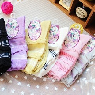 Min Order $10(mixed order)Cute candy lace stripe double rib cotton socks  socks ladiesWHOLESALE FREE SHIPPING