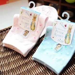 Min Order $10(mixed order)Cute little Plaid cotton socks  Peter Rabbit stocking lady socksWHOLESALE FREE SHIPPING