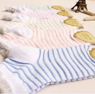 Min Order $10(mixed order) Retail Lovely lace stockings stripe slim female socks