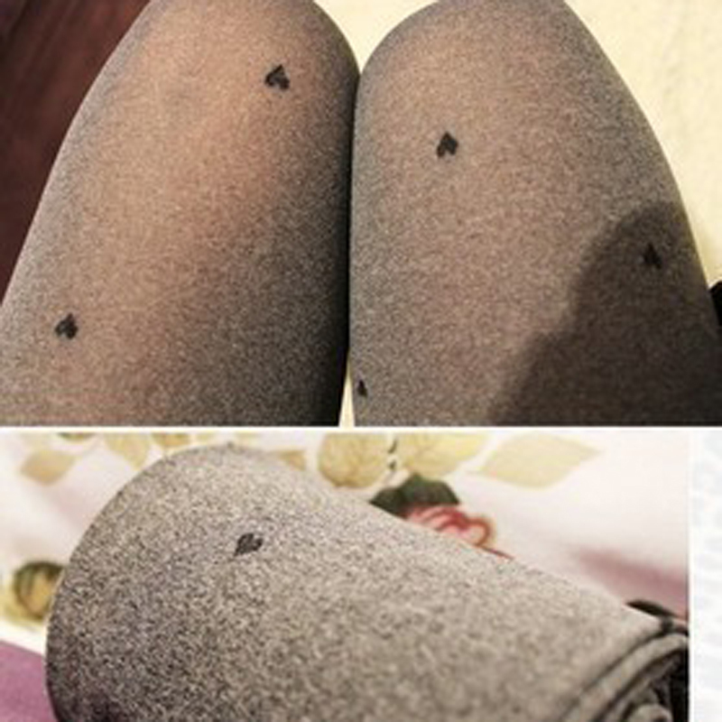 Min order $15 (mix accessoires order) Sexy women's  heart grey pantyhose legging socks M8134