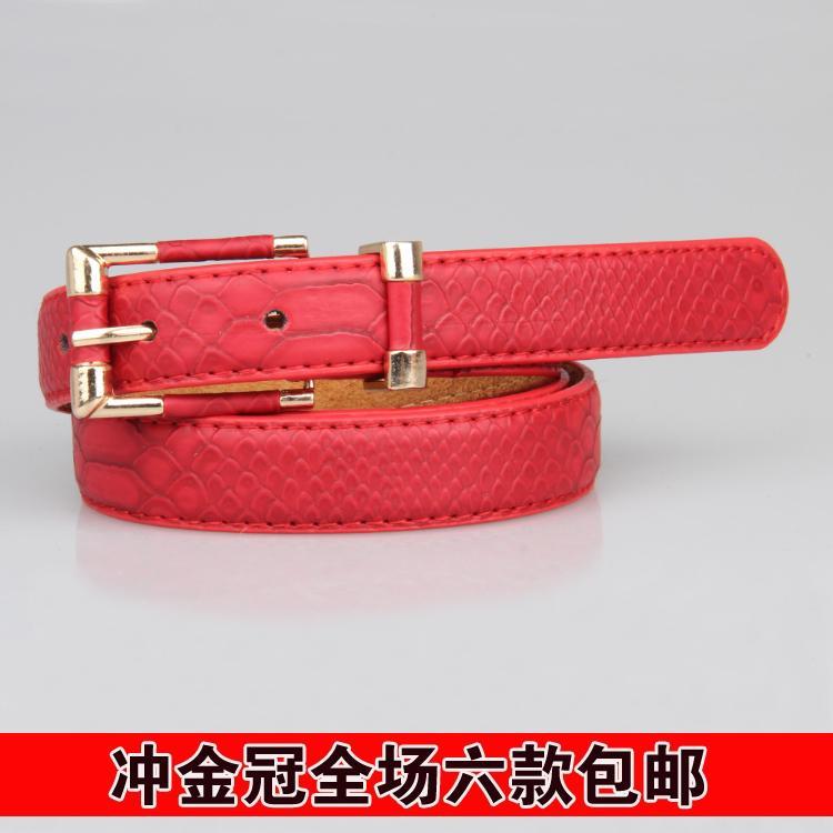 Min.order is $10 (mix order) Serpentine pattern belt women's lizard genuine leather belt women's strap accounting clothing