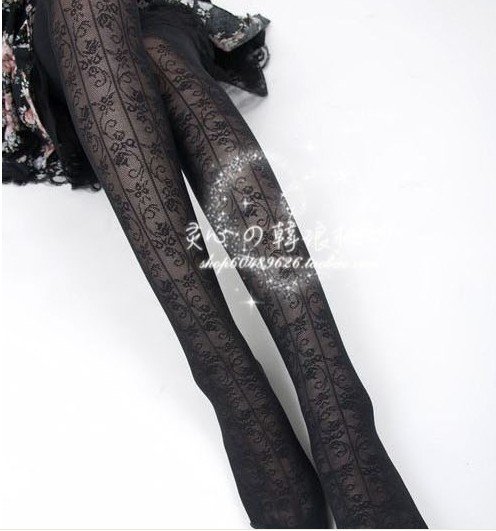 Min.order is $15 (mix order) Fashion  Women's printed elasticity slimly  panty-hose Leggings silk stockings AQ4104 Black  Coffee