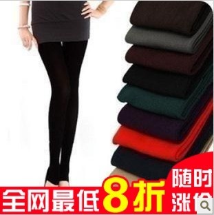 Min order is US$15 (mixed order) Autumn and winter plus women's plus size pencil Pantyhose stockings fleece warm pants