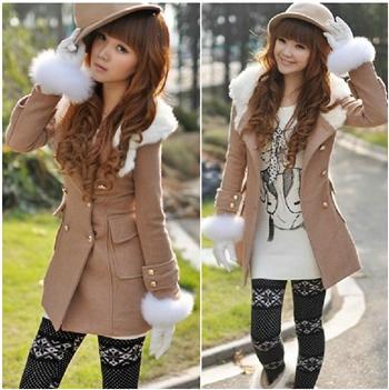 Mini order$15 2012 9087 fashion elegant double gold buckle large lapel with a hood slim trench outerwear