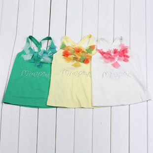 Mini products 2012 summer female child vest girls clothing spaghetti strap top 95262