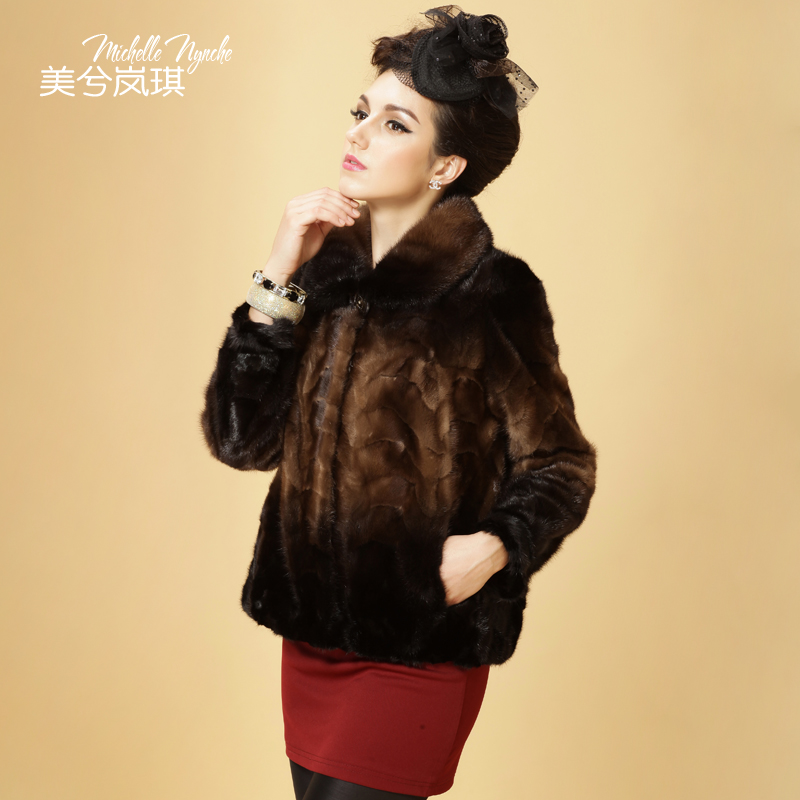 Mink fight mink fur coat short design marten overcoat Women 2012 2002