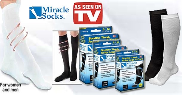 Miracle Socks - As Seen On TV - Anti-Fatigue Compression Stocking