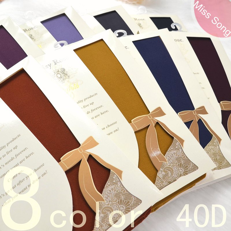 Miss song vintage stockings ultra-thin velvet sweet solid color multicolour pantyhose socks