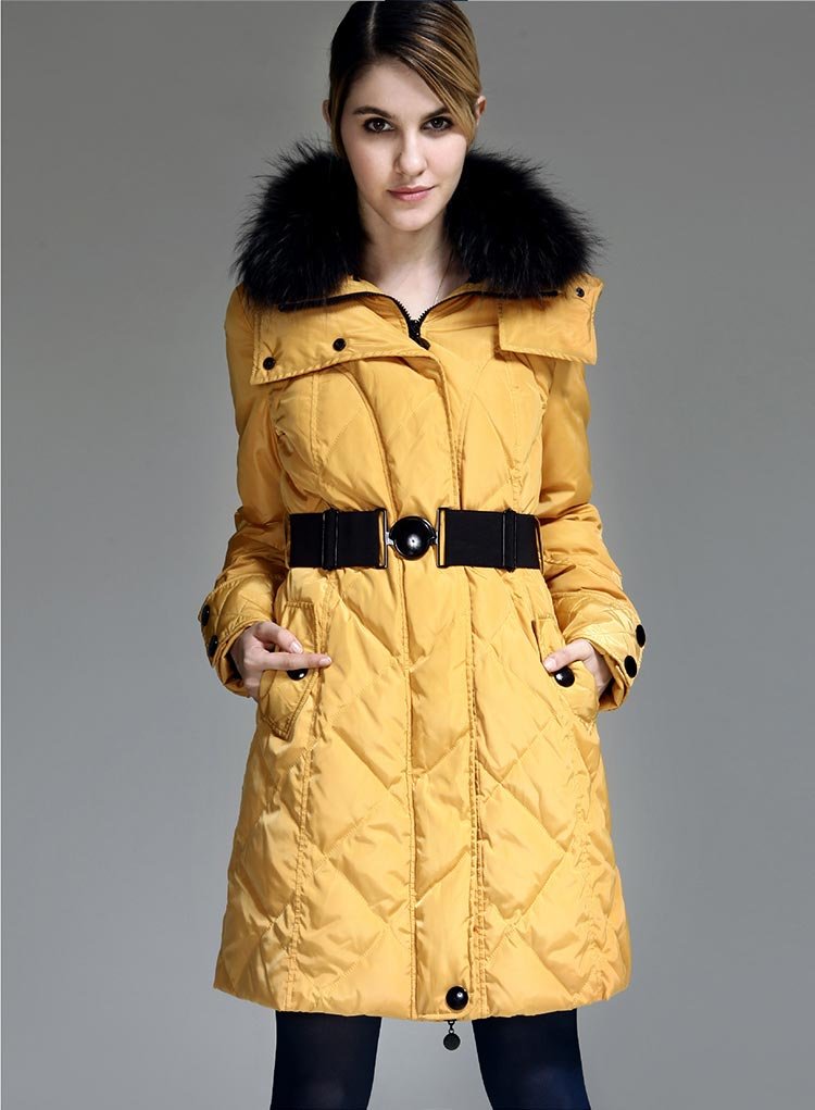 Missin New Arrival October Fashion Rhombus Quilting Slim White Duck Down Women Coat M1053