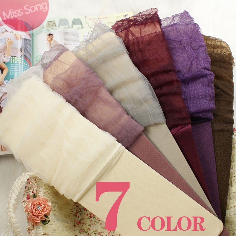 Misssong multicolour bubble socks ultra-thin stockings transparent vintage pile of pile of socks lace short socks female