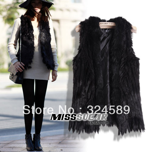 Misssugar fashion tp autumn and winter female faux wool tassel fur vest vest waistcoat,free shipping