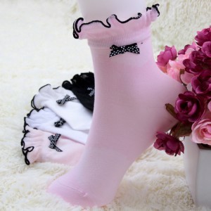 Mix colour Socks autumn short socks sweet ultra-thin candy color  lace decoration bubble socks