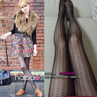 MIX-ORDER 10USD 2013 Vintage Wave Fishnet Yarn Tights For Women Sexy Black Ladies Stocking Legging Socks pantyhose #P0025-380