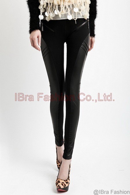 MIX ORDER Popular Faux leather Leggings cotton Woman's Slim Apparel tight Pants zipper Leggings Trousers Wholesale 3 pcs/lot