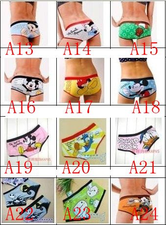 Mix wholesale,MOQ 10pcs,New Cartoon,100% Cotton&Printed Women Underwear,Lady Panties,Lovely&Sexy,Free ShippingKT2