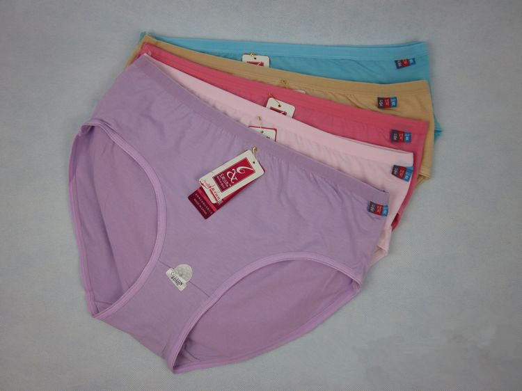 Mixed Color Cotton Briefs Underwear Women L XL 2XL 3XL Plus Size Panties Free Shipping