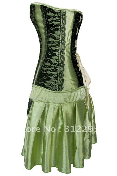 Mixed S,M,L,XL,XXL 5pcs/lot New Fashion Sexy Combination of Classic Corsets Sets With Skirt,High Qualtiy!